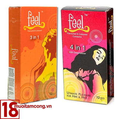 Bao cao su Feel 4 in 1 và Feel 3 in 1 nhập khẩu chính hãng Malaysia
