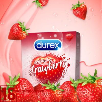 Durex strawberry hương dâu