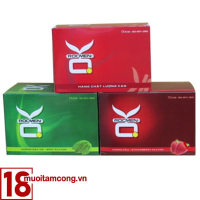 Bao cao su OK Rocmen Việt Nam sản xuất với 3 hương: dâu, bạc hà và không mùi