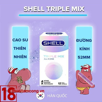 các đặc điểm của bao cao su shell triple mix